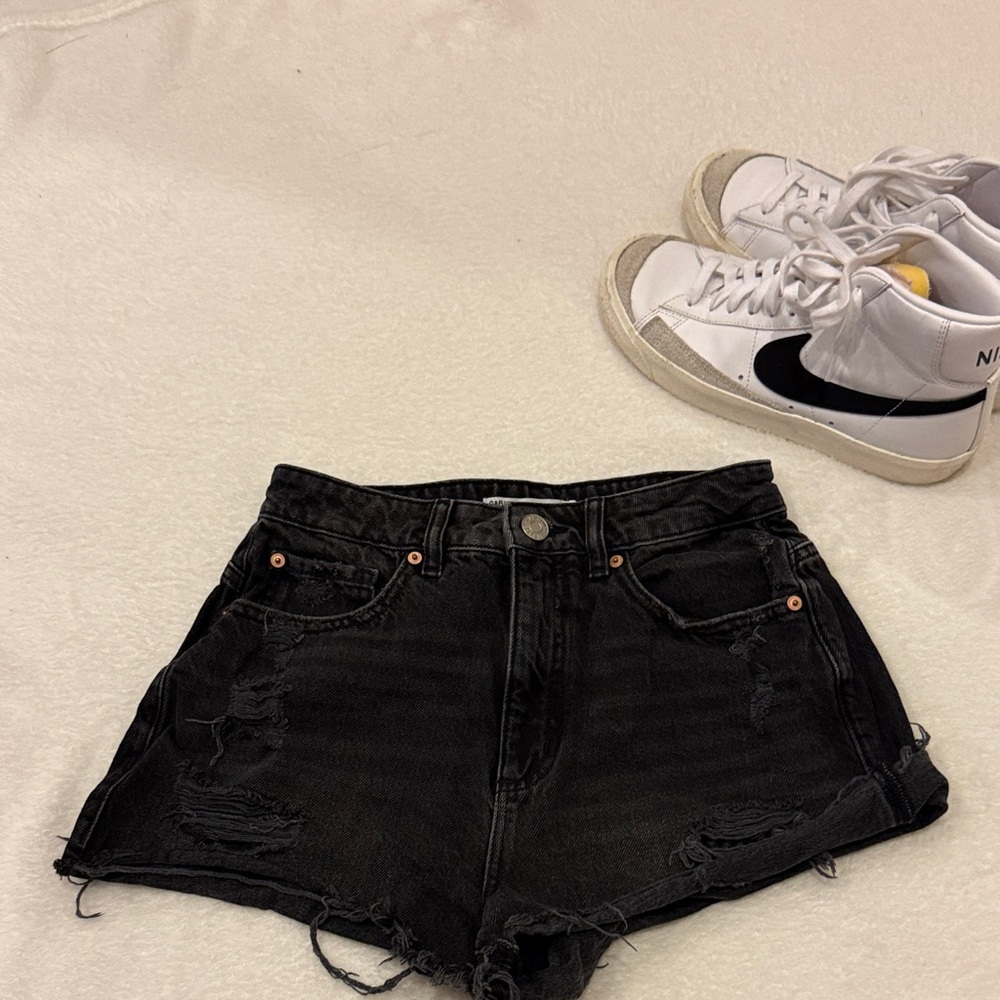 Garage Black Distressed Jean Shorts